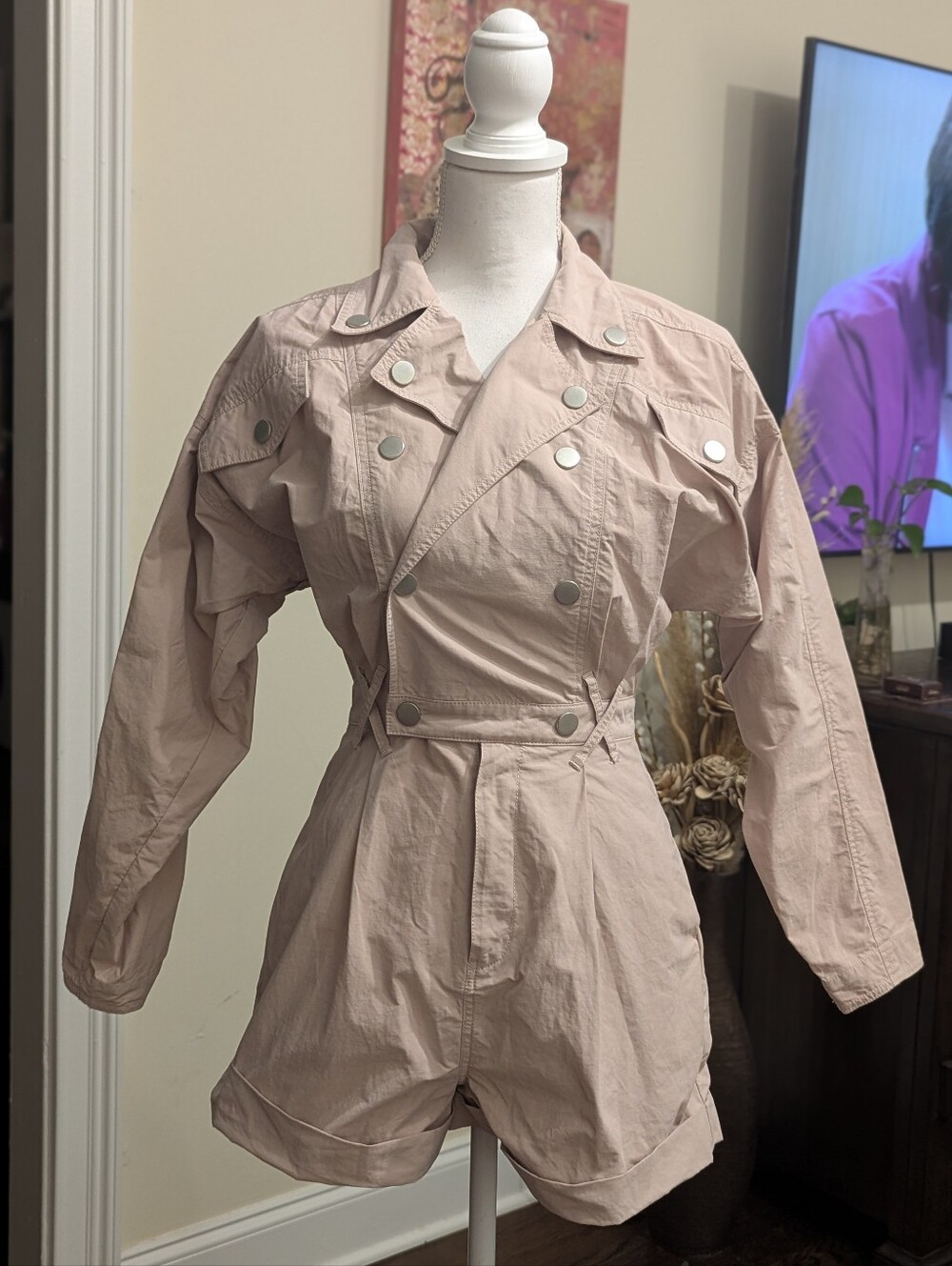 NWT L'Academie Dylan Trench Romper Khaki Tan XS Revolve
